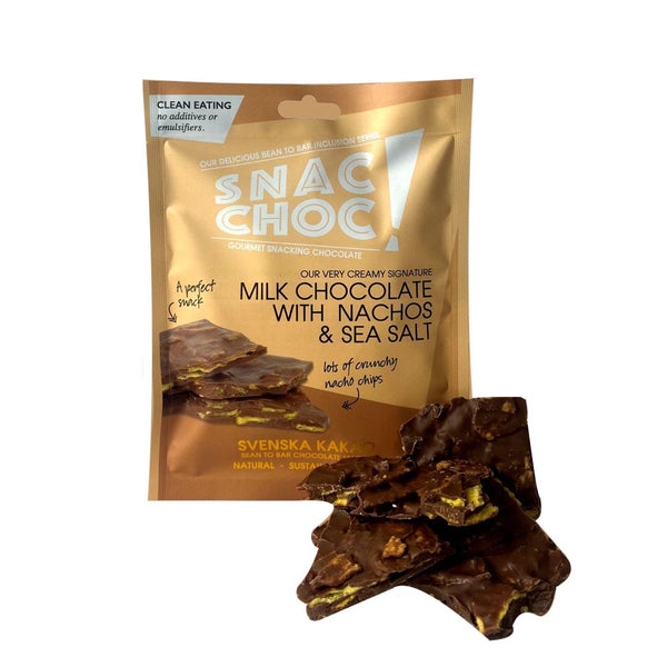 Snac Choc! Mjölkchoklad med nachos & havssalt